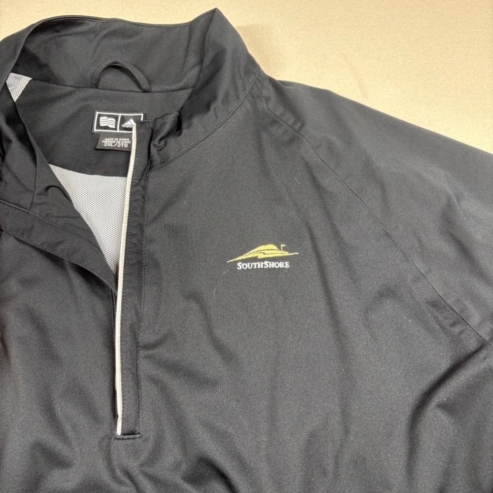Adidas Mens ClimaProof 1/4 Zip Windbreaker 2XL Black Southshore Golf Jacket